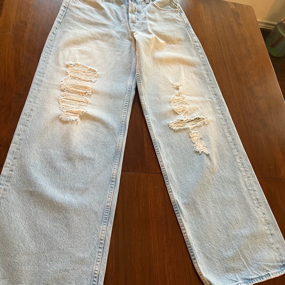 Mother Skinner Sneak Wide-Leg Jeans